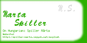 marta spiller business card