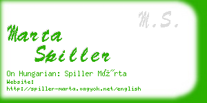 marta spiller business card